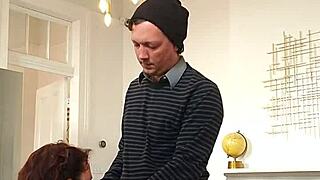 Is BBW amateur aware of filming while sucking?