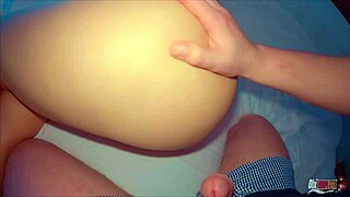 Stepmom and stepson share a bed - stepmom wakes up to stepson masturbating - gives the best blowjob and gets a cock in the ass - anal hardcore sex and ass creampie - milf family sex