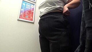 Look at this! Camera catches curvy milf's big ass in satin panties while changing in fitting room
