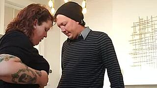 Is BBW amateur aware of filming while sucking?