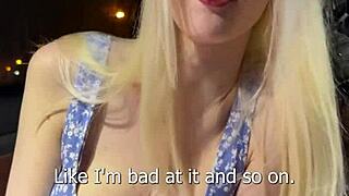 मैंने कार में बेंट ओवर बस्टि सेक्सी ब्लॉन्ड को चोदा और फेस पर कम किया।