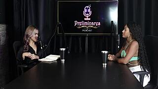 Client spanks her during anal with two cocks in red lingerie