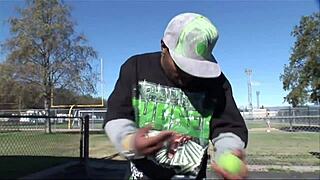 white chick enjoys interracial fun with fat black cock in amateur setting