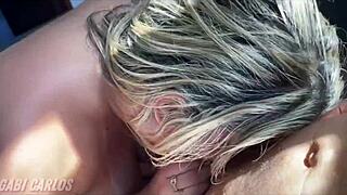 Blonde Couple's First Time With Pierced Nipples In Bedroom