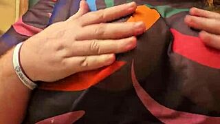 This horny BBW secretary just flashed her tits and panties at work