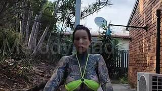 Twerking and pole dancing in a micro bikini by Melody Radford