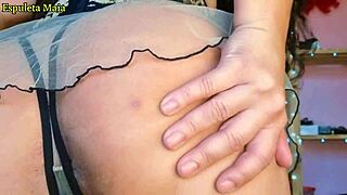 hot brunette shows panties stuck in ass twerking hard