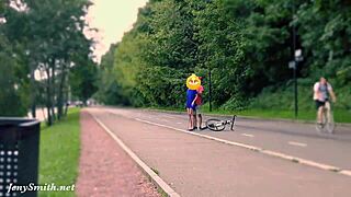 Hidden cam catches Jeny stripped bare in public