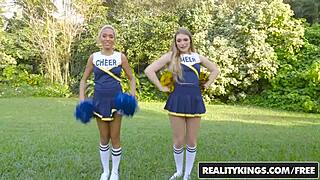 Amber Gray and Selena Sosa lick each other during workout.