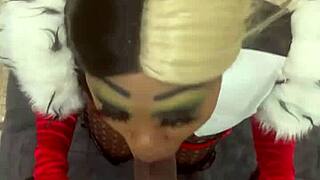 cruella in costume craves big black cock for deepthroat and creampie