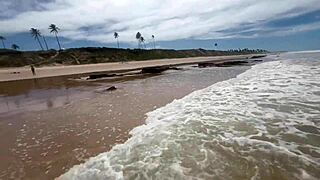 On the bahia beach, the emo latina teen and her friend remove bikinis and have sex with multiple men.