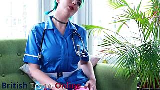 Blue-haired alternative nurse handles appointment professionally