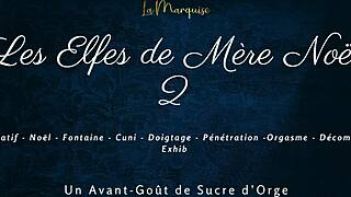 French dirty talk with squirting in holiday elf fantasy