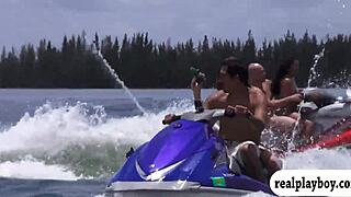 Watch these cute teen 18+s in a wild foursome on the speedboat!