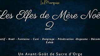 French dirty talk with squirting in holiday elf fantasy