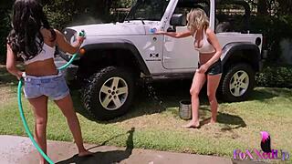 Shy love and jenna foxx heat up the truck bed outdoors 🔥