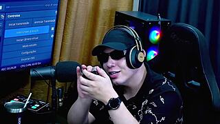 Belinha Baracho bends over on podcast table showing off her huge Brazilian ass.