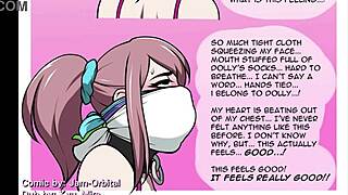 Big tit goth Kyu Misa dominates innocent teen in comic dub