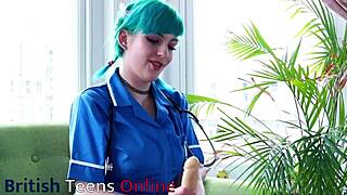 Blue-haired alternative nurse handles appointment professionally