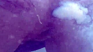 The guy cleans the anus with milk by an enema, and then farts in it