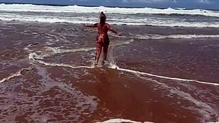 On the bahia beach, the emo latina teen and her friend remove bikinis and have sex with multiple men.