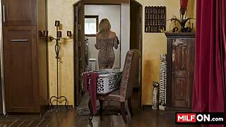 Young Step Daughter In Stockings Gives Blowjob To Mature Man!