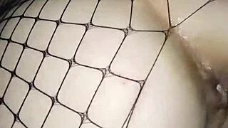 ladyboy ann is jerking off under her skirt