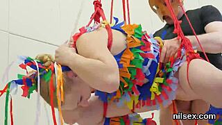 Naughty sweetie endures ass licking and brutal assfucking in anal asylum