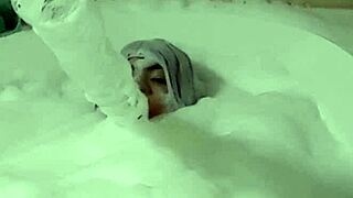 Cyno enjoys a solo bubble bath in costume.