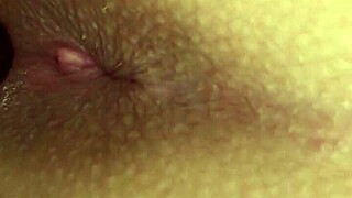 Blonde's pink pussy in motel.