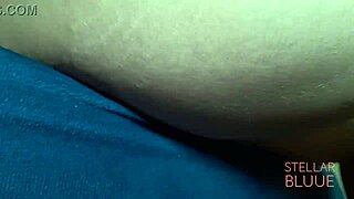 Lannar Belford rubs vibrator on stepsister's pussy until climax