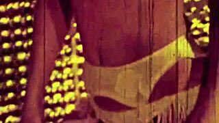 White slut in satin gets blowjob and doggystyle