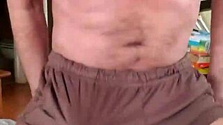 pervy papifachero loves his soft and silky n2n shorts great for around the house easy access to daddie boner and balls 😏