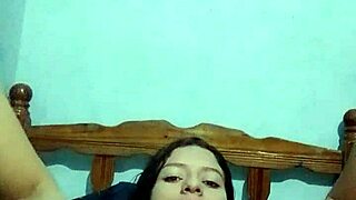 young latina daring you to join her solo masturbation session at home