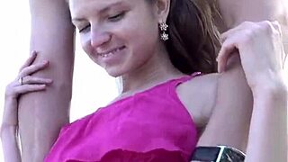 public fuck turns wild with a skinny blonde outdoors.