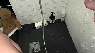 Arab elite Saudi girl masturbates tight pussy in shower