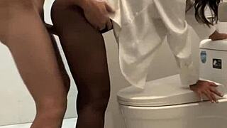 Public toilet bathroom boss fucked his secretary