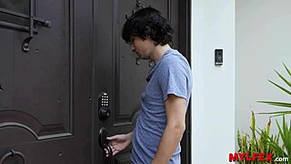 Lucky guy, visiting friend, met stunning step-mom instead