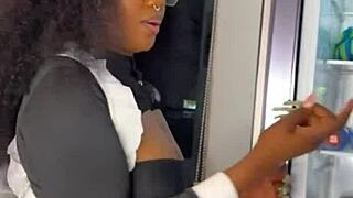 ebony maid caught riding her boss's big cock