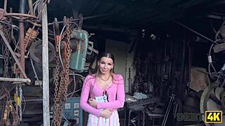 The young debtor had to please the collector in a very intimate way