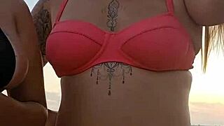 flashing big ass on the beach for mature fun 😜