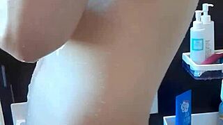 sexy bodybuilder jerks huge cock in shower