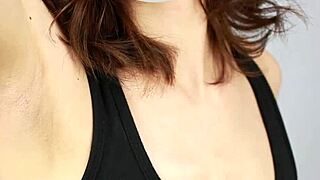 Japanese girl explores her wild side with armpit fetish play in private.