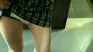 Flirting in front of the mirror with shemale ladyboy