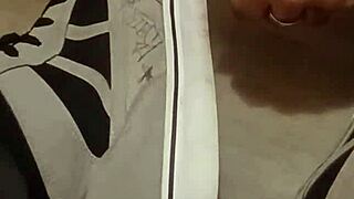 Friend Has Fun Trashing My Sneakers In This Shoe Fetish Video.