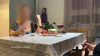 My husband jerks off under the table while talking to my step mom