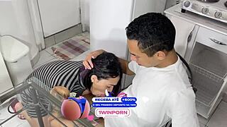 boyfriend fucks me on dining table with monster cock