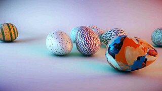 Hot petite college blonde paints my balls for easter celebration 🎨