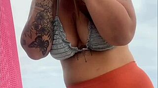 at the beach ready for dick