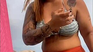 at the beach ready for dick